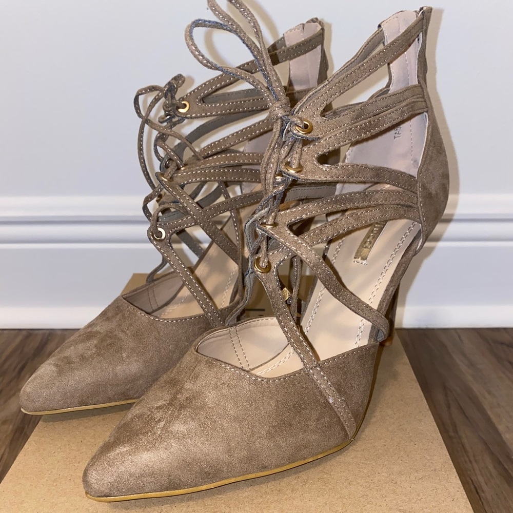 Taupe Suede Heels